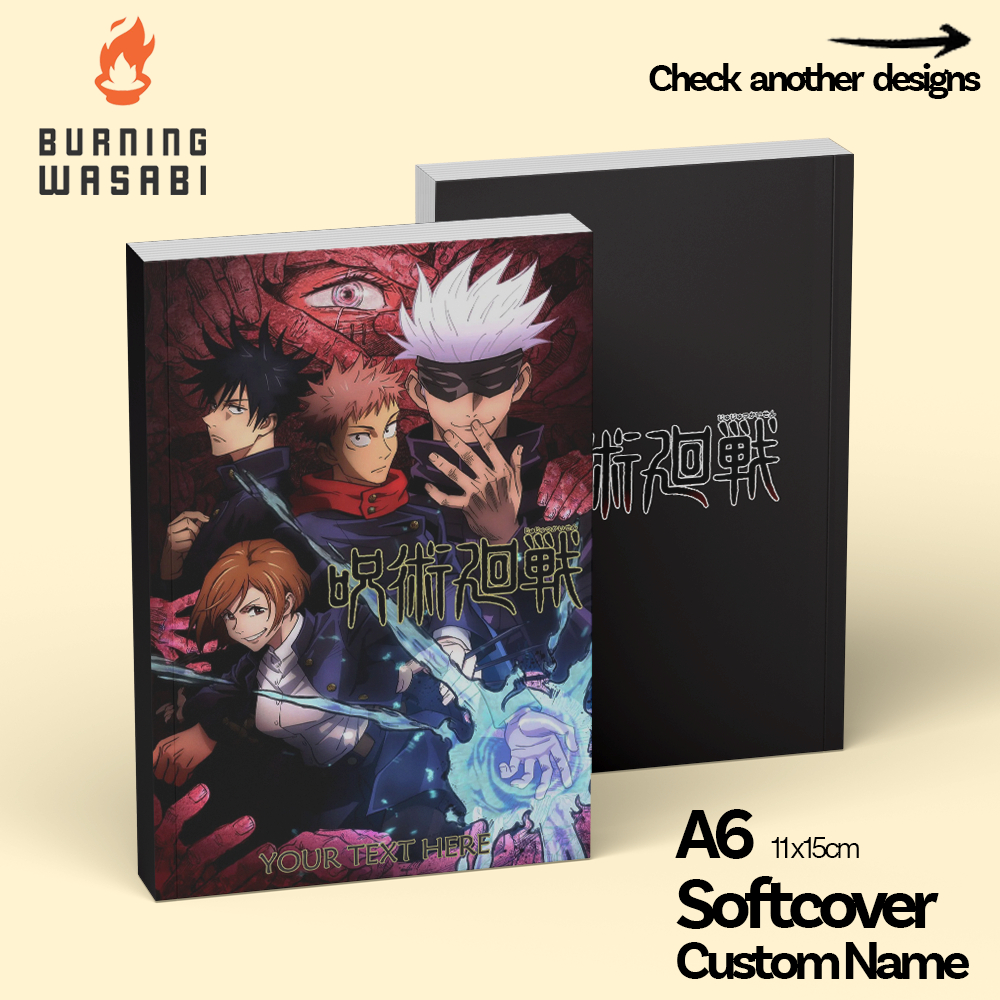 

Buku Saku Pocket Notebook Jujutsu Kaisen Softcover Custom Nama Anime Diary A6 Polos