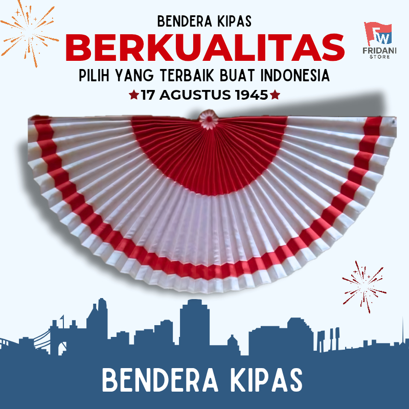 Bendera Kipas Merah Putih (BERKUALITAS) Panjang 1 Meter
