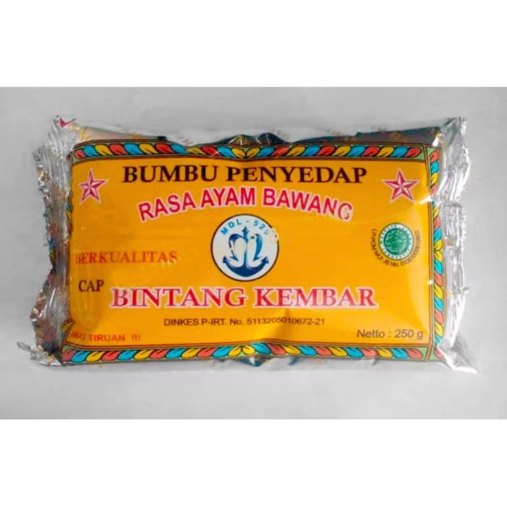 

Bumbu Penyedap Atom cap Bintang Kembar Mandala rasa Ayam Bawang 250 gr per 1 pak isi 12 pcs / Bumbu MDL