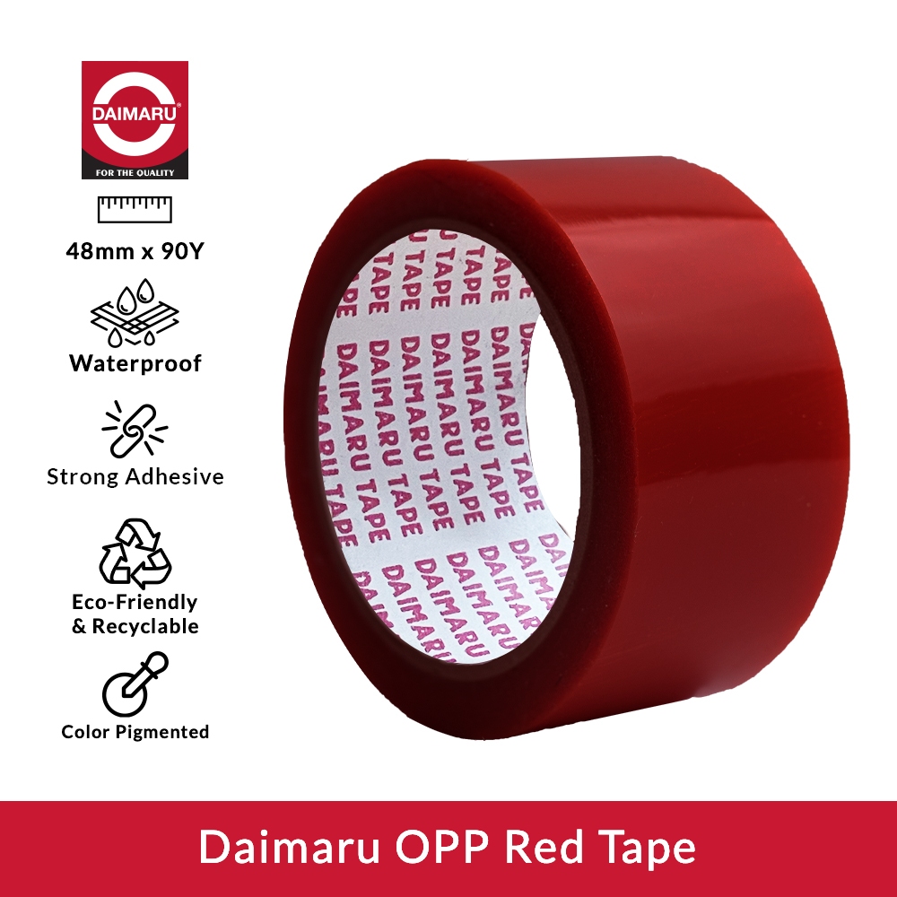

Daimaru OPP Tape Merah / Red Color 48mm x 90 Yard Lakban Plastik