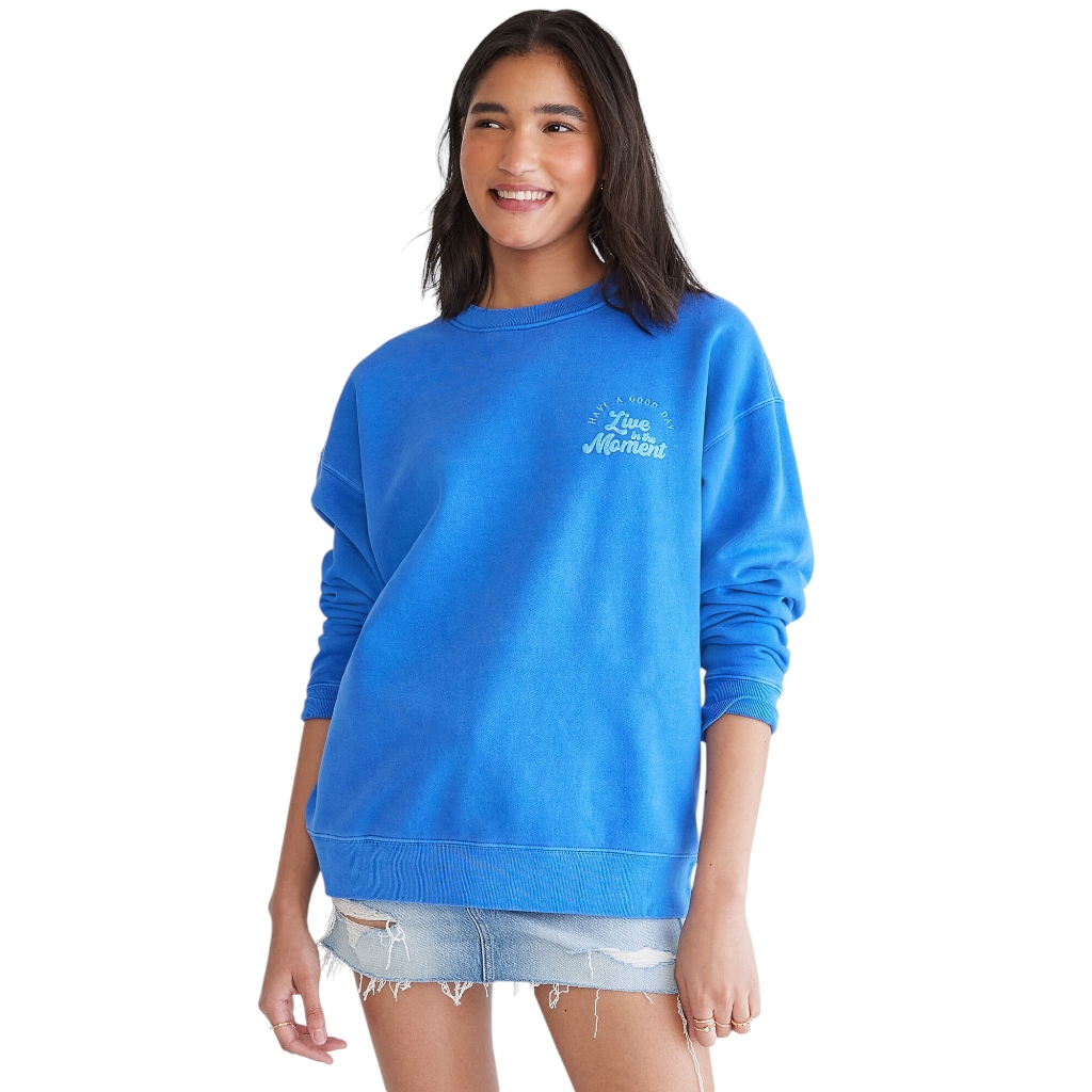 Crewneck wanita - sweatshirt unisex blue wash