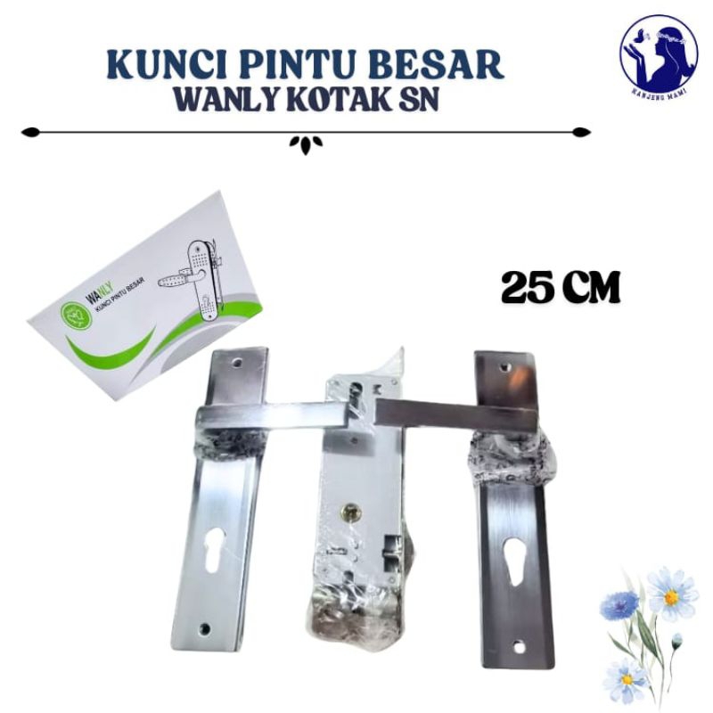 Kunci Pintu Besar / Slot Pintu Besar Wanly Kotak Silver