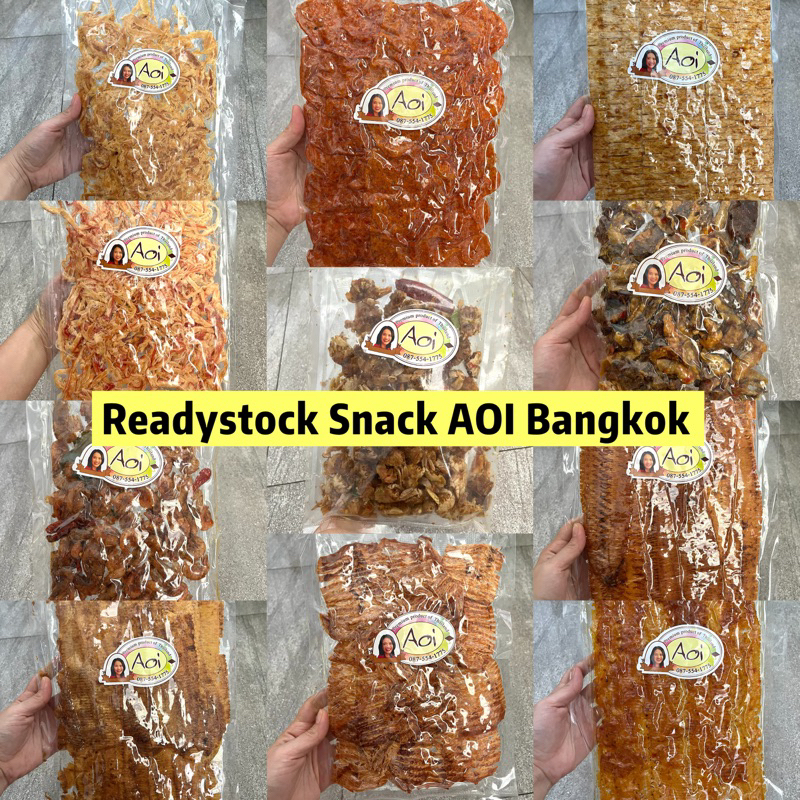 

[READY] Snack Juhi AOI Bangkok / Sotong Tomyum / Squid Sobek / Juhi pedas manis / Sate Ikan / Udang Crispy