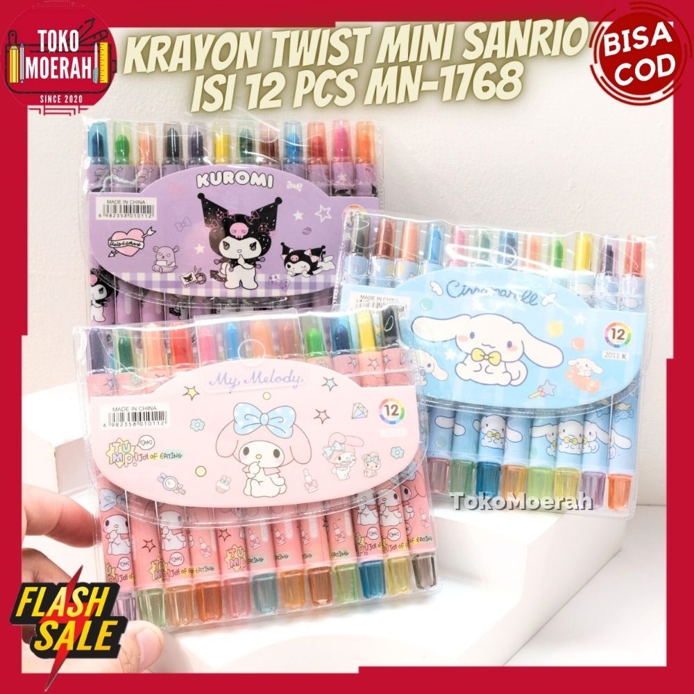 

KRAYON TWIST SANRIO MINI 1 SET 12 WARNA CRAYON TWIST MINI SANRIO LUCU UNIK KRAYON PUTAR SANRIO KECIL ISI 12 WARNA TOKOMOERAH88