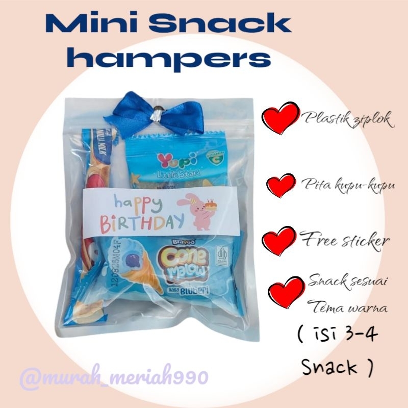 

Mini Snack hampers - gift ulang tahun - hadiah wisuda -hampers mini Snack murah