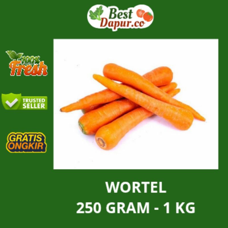 

WORTEL LOKAL / 250GR - 500 GR / Bess Dapur .Co
