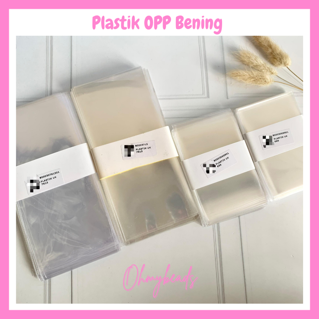 

￼85pcs Plastik OPP Kaca Souvenir Aksesoris Tanpa Lem perekat tebal ukuran 6x9 7x15