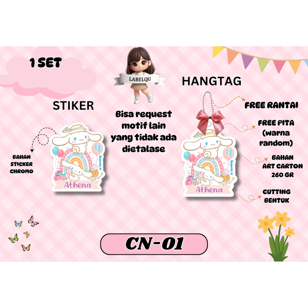 

RB (32 PCS) HANGTAG STICKER BIRTHDAY ULANG TAHUN / KARTU UCAPAN HAMPERS ULANG TAHUN MOTIF ANAK