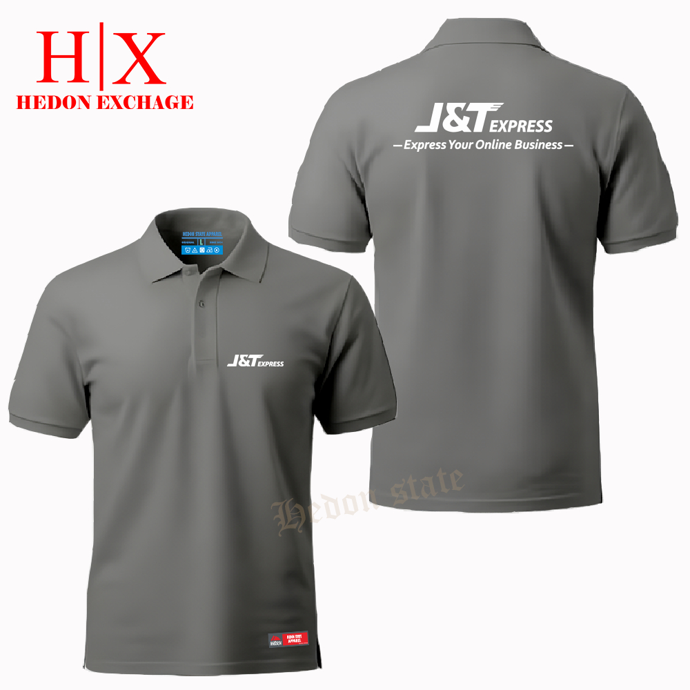 HEDON STATE Poloshirt Pendek JNT-Express Kaos Kerah Seragam Pria Wanita