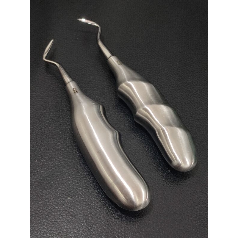 Apical Root Elevator gagang Finger Kanan Kiri Merc Amma AKL / Bein Bengkok Alat Ungkit Cabut gigi / 