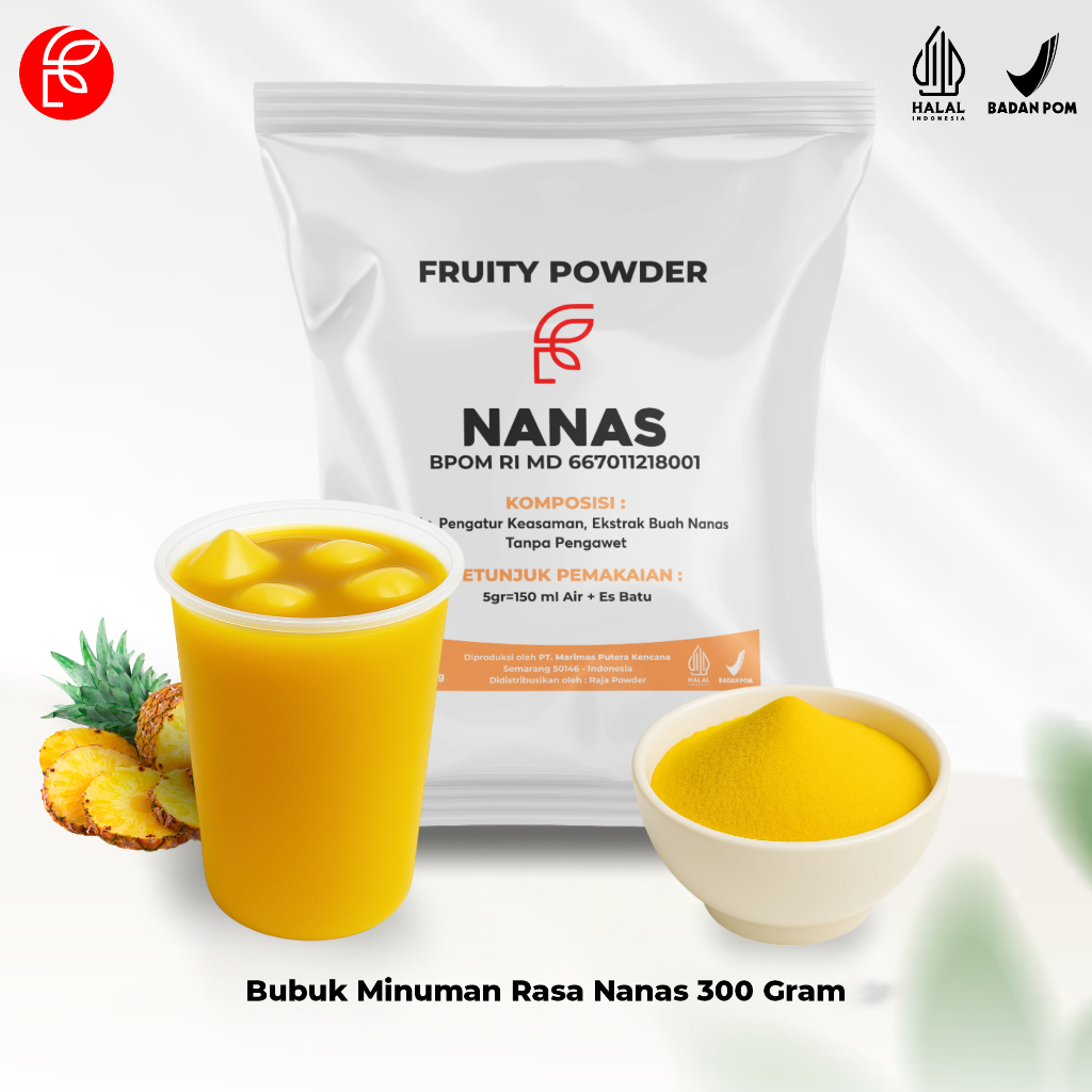 

Bubuk Minuman Buah Rasa Nanas | Serbuk Minuman 300 Gram | Bubuk Minuman Rasa Buah