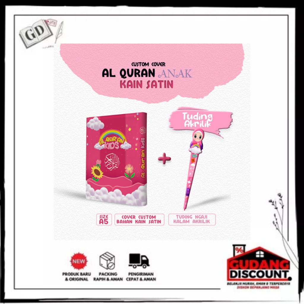 

GD - Cover Al-quran Desain Anak Hanya Cover saja Bisa Custom Pakai Nama tanpa al-quran ukuran A5 Bahan Satin ( Banyak Varian Perempuan Pink Matahari )