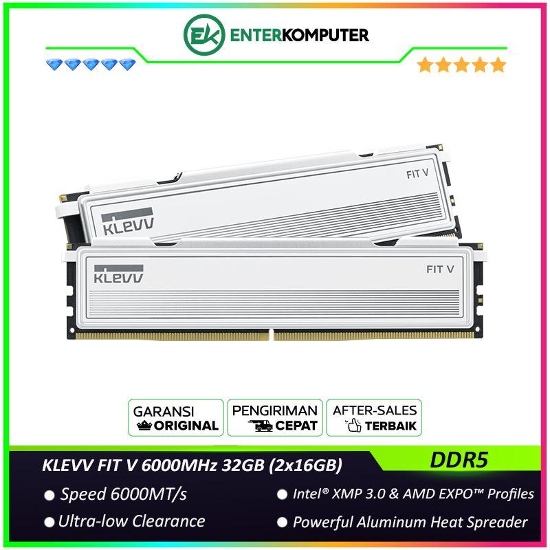 KLEVV FIT V Ceramic White DDR5 PC48000 6000MHz 32GB (2x16GB) / RAM 32GB