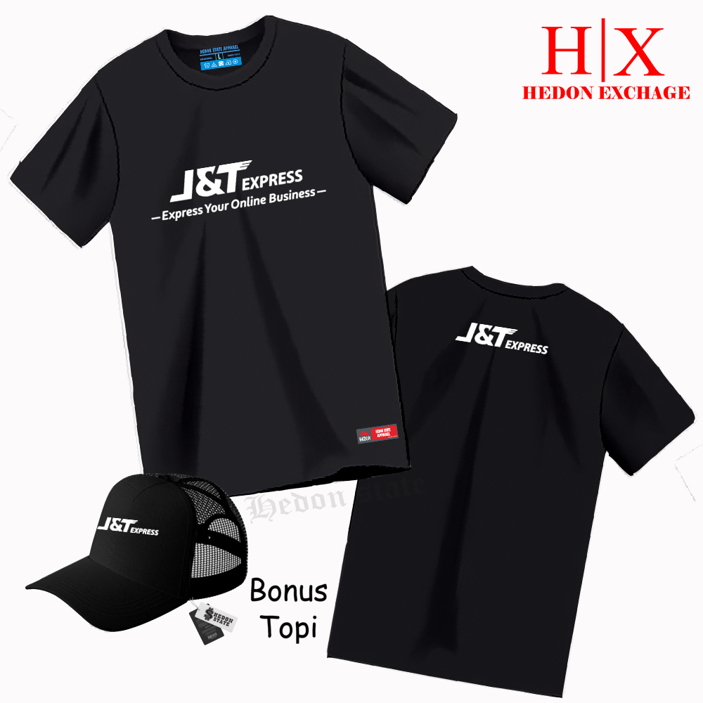 HEDON STATE Plus Topi Baju Pendek JNT-Express Kaos Seragam Pria Wanita