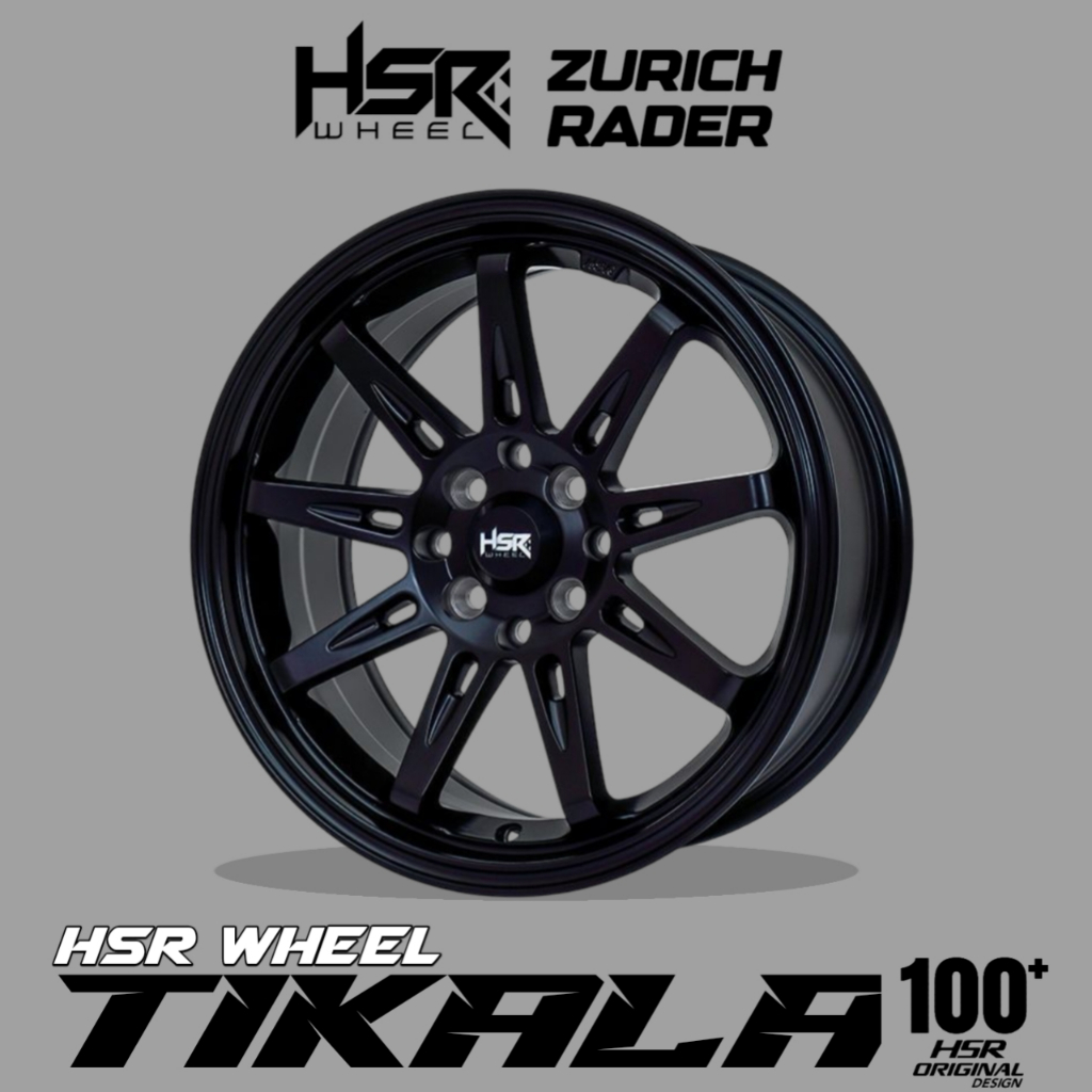 Velg Racing Mobil Ring 16 Brio Jazz City Agya Yaris Ignis R16 Hsr Tikala Pcd 4x100 4x114 Hitam