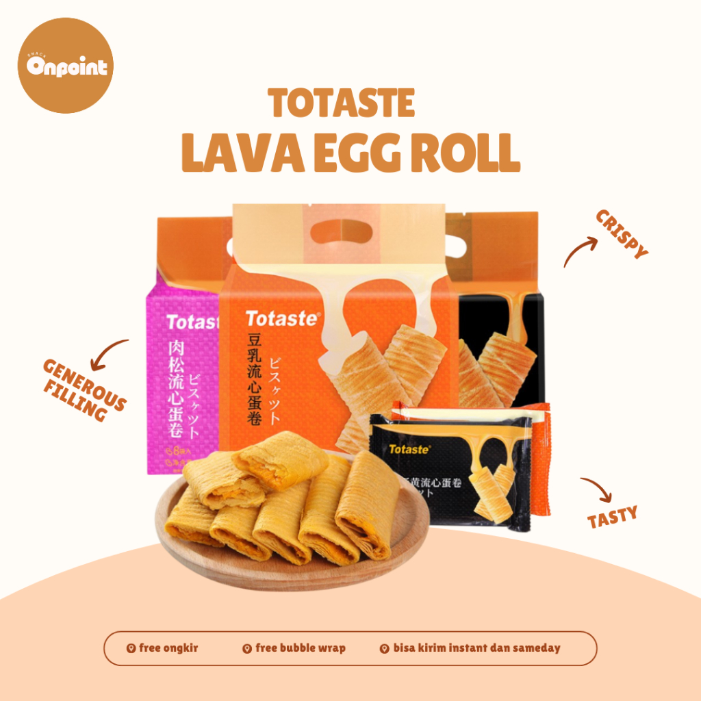 

Totaste Lava Egg Roll 178g | Biskuit Cemilan Renyah Varian Rasa