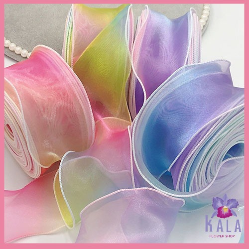 

Pita Organza Fishtail Rainbow pita Wave Gelombang Pita buket PT16