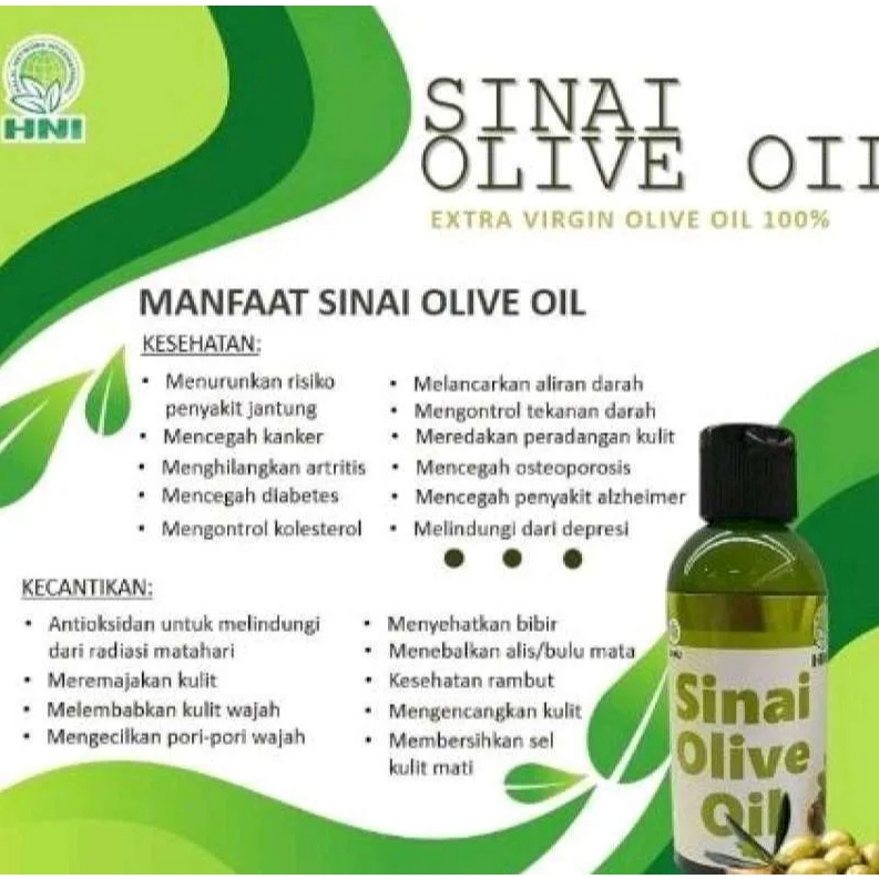 

Minyak Zaitun Extra Virgin HNI 60 Ml | Sinai Extra Olive Virgin Oil Original