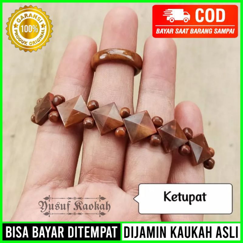 gelang kaokah piramid miring+cincin kaokah