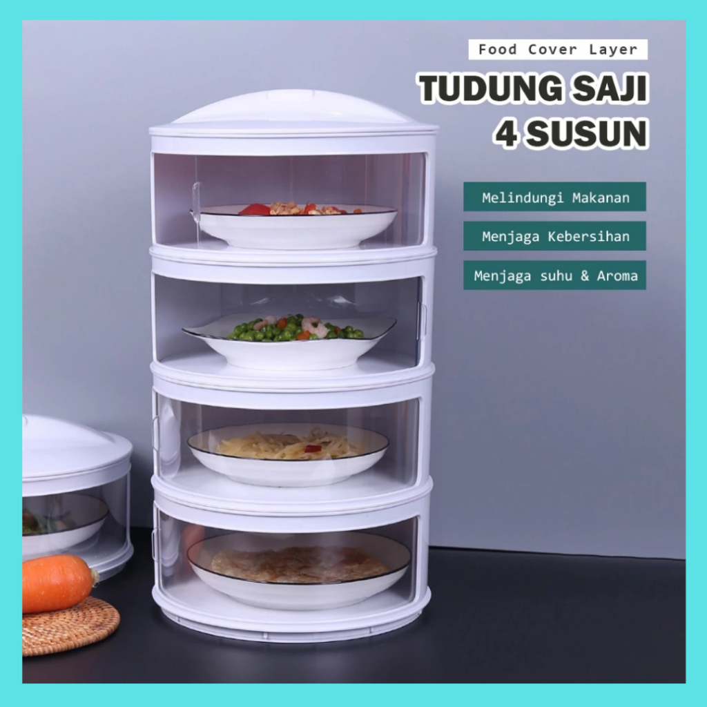 COD Tudung Saji 5 4 3 Susun Food Cover Layer Rak Tempat Penyimpanan Makanan