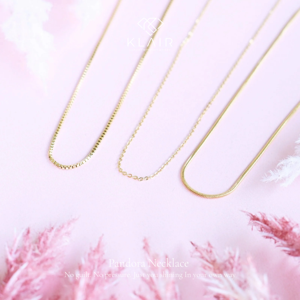 Klair.id - Pandora Kalung Titanium Gold 18k Plating  Necklace Wanita Titanium Anti karat dengan Fash