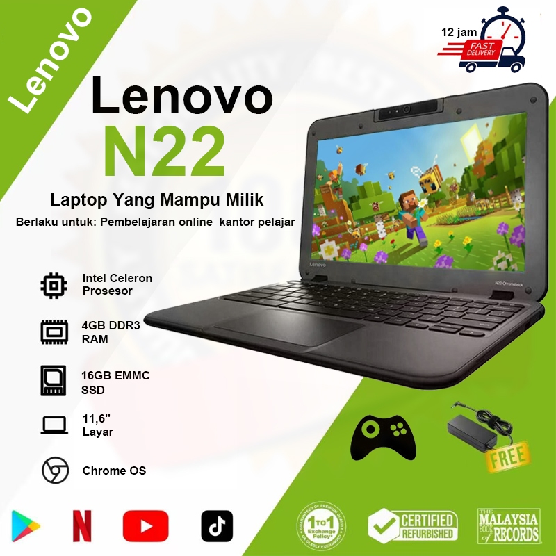 HARGA LAPTOP BEKAS Lenovo N22 Chromebook murah 100 ribu second berkualitas original thinkpad kecil N