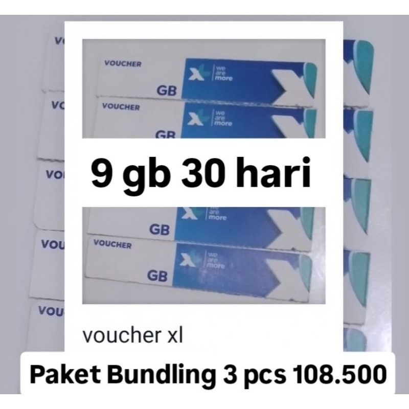 Voucher XL 9 gb 30 hari bundling 3 pcs 108.500