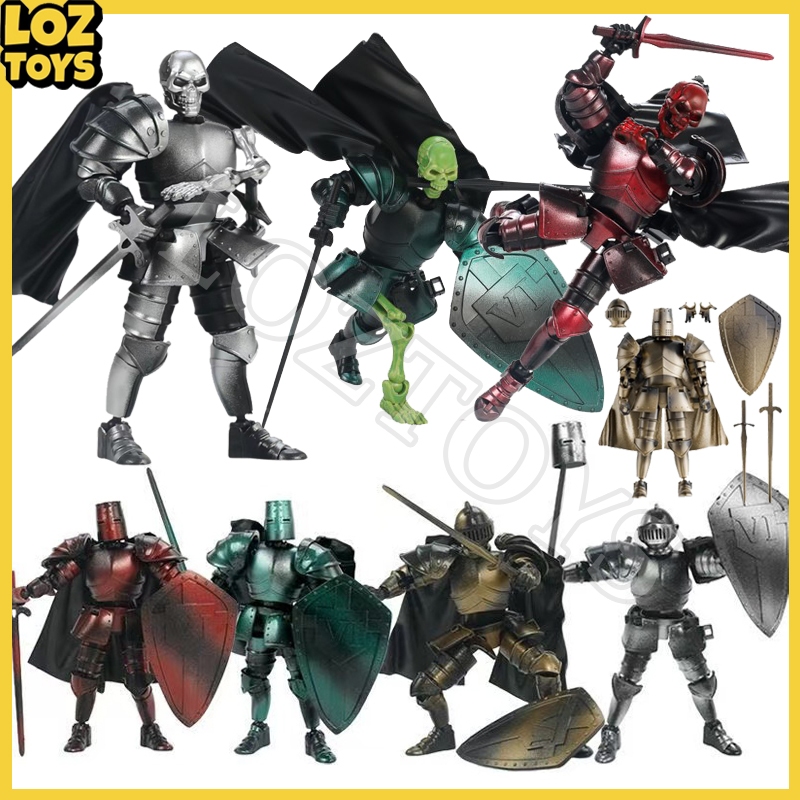 LOZTOYS Action Figure Ksatria Romawi Medieval Dummy 13 3D Movable Artikulasi Ksatria Kerangka Figure