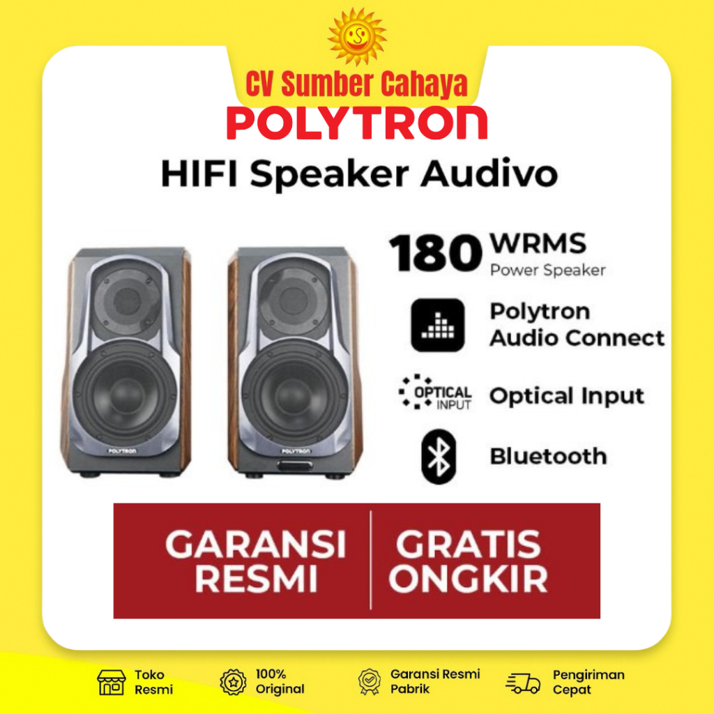 Polytron Speaker Active HIFI Audivo Extra Bass Bazzoke Bluetooth PHS 6A PHS6A