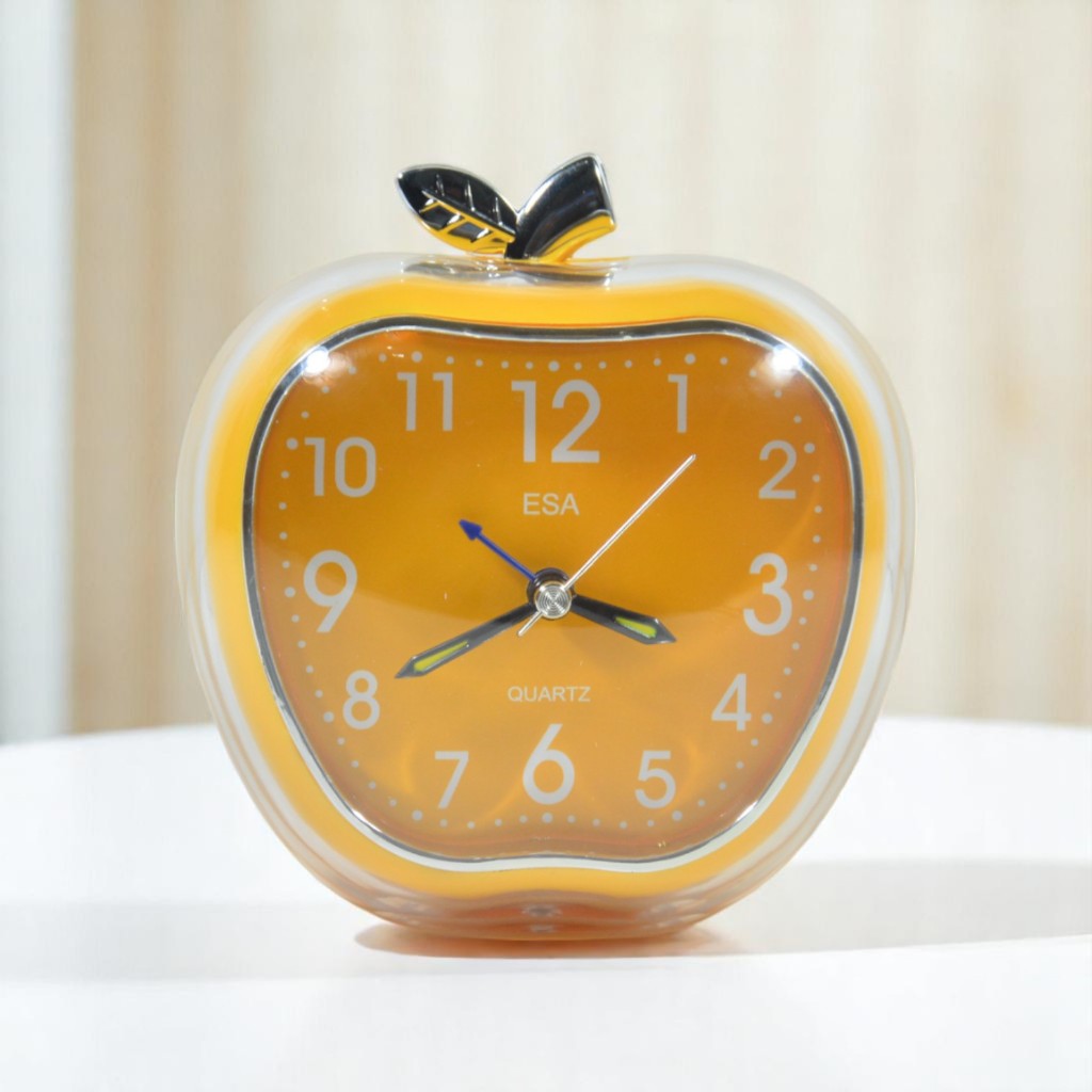 ESA Jam Weker Alarm Clock Bentuk Apel Silent Movement GH639