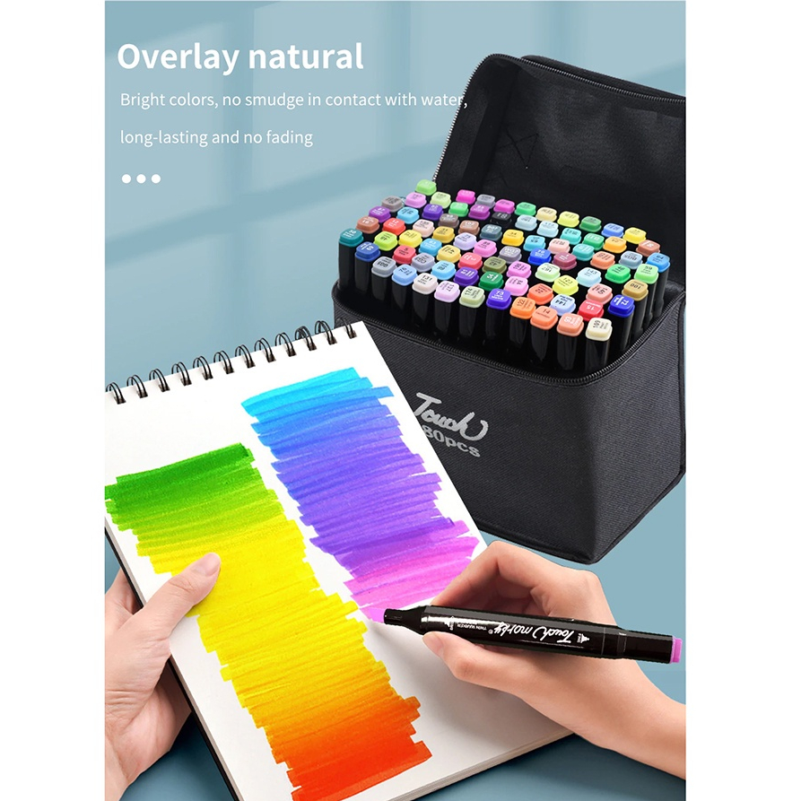 

Spidol Stabilo Touch Toddi 12-80 Warna Dual Side Fine Art Brush Pen Animation Marker Set Sketsa