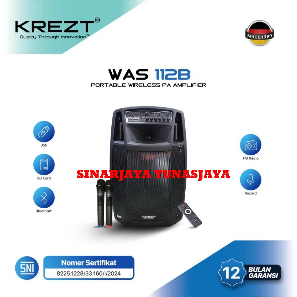 SPEAKER PORTABEL WIRELESS MEETING KREZT 112B SPEAKER KREZT WAS 112 B / KREZT WAS112B ORIGINAL