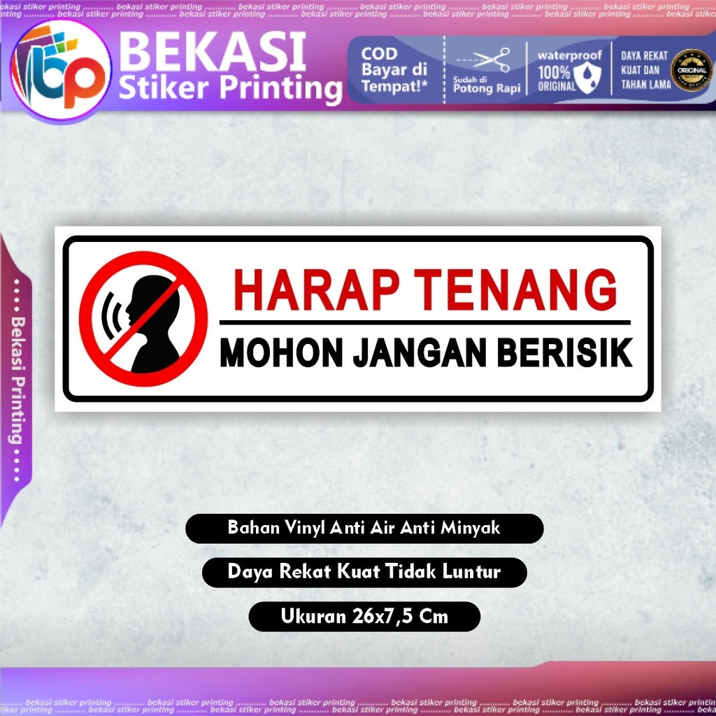 

stiker Harap Tenang Jangan Berisik sticker keep silence