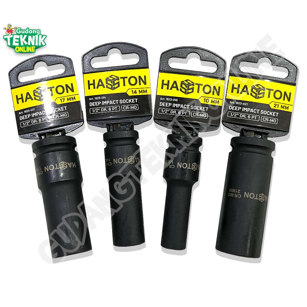 HASSTON Mata Kunci Sock Socket PANJANG 1/2" 8mm 10mm 12mm 14mm 17mm 19mm 21mm 22mm 23mm 24mm 6PT HAS