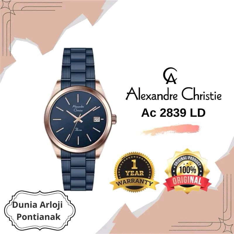 [ DUNIA ARLOJI PONTIANAK] AC 2839 LD Jam Tangan Wanita Elegan Mewah Casual Alexandre Christie Origin