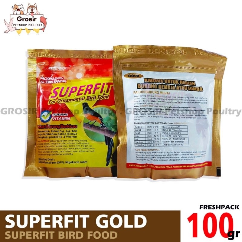 PAKAN VOER PUR SUPERFIT GOLD HIGH PROTEIN MAKANAN HARIAN BURUNG MURAI KACER CIBLEK