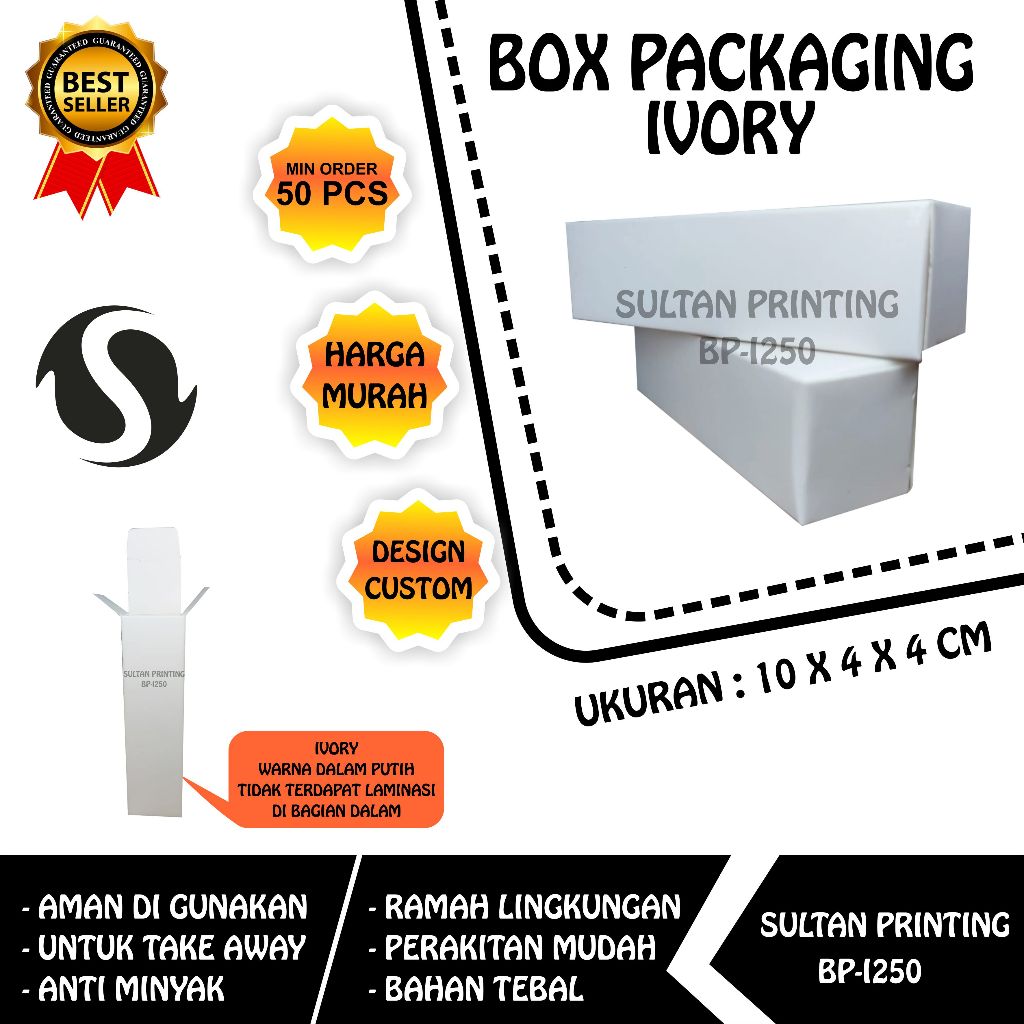 

Box Packaging Ivory 10x4x4 cm