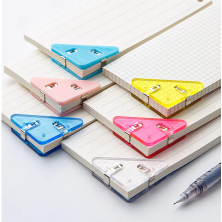 

Klip Penjepit Buku / Paper Clip Segitiga Warna-Warni Klip Sudut Penjepit Buku Akrilik Kertas Binder Plastik Clips Book