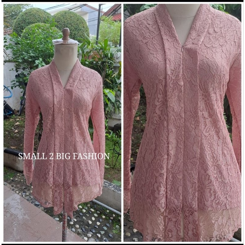 Kebaya modern / kebaya wisuda panjang / kebaya brokat pink salem / kebaya simple / kebaya muslim
