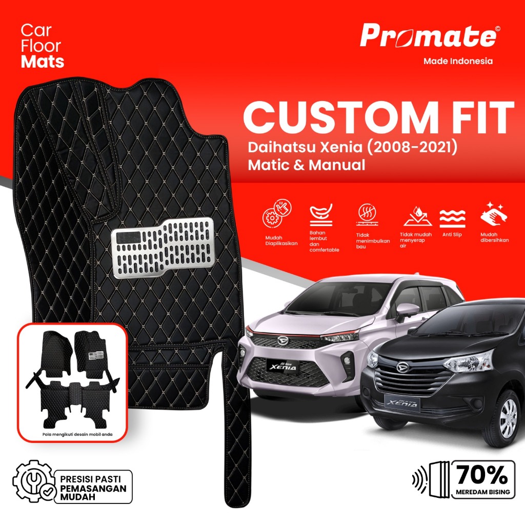 Karpet 7D Promate Premium Car Mats Mobil Xenia 2008-2021 Fullset Bagasi / Karpet Xenia 2008-2021