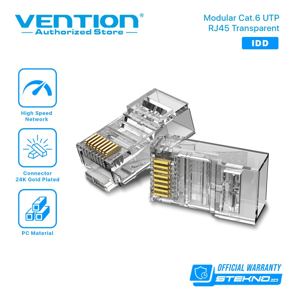Vention Konektor RJ45 Cat6 UTP Modular Gigabit Jack Plug Connector IDD IDC