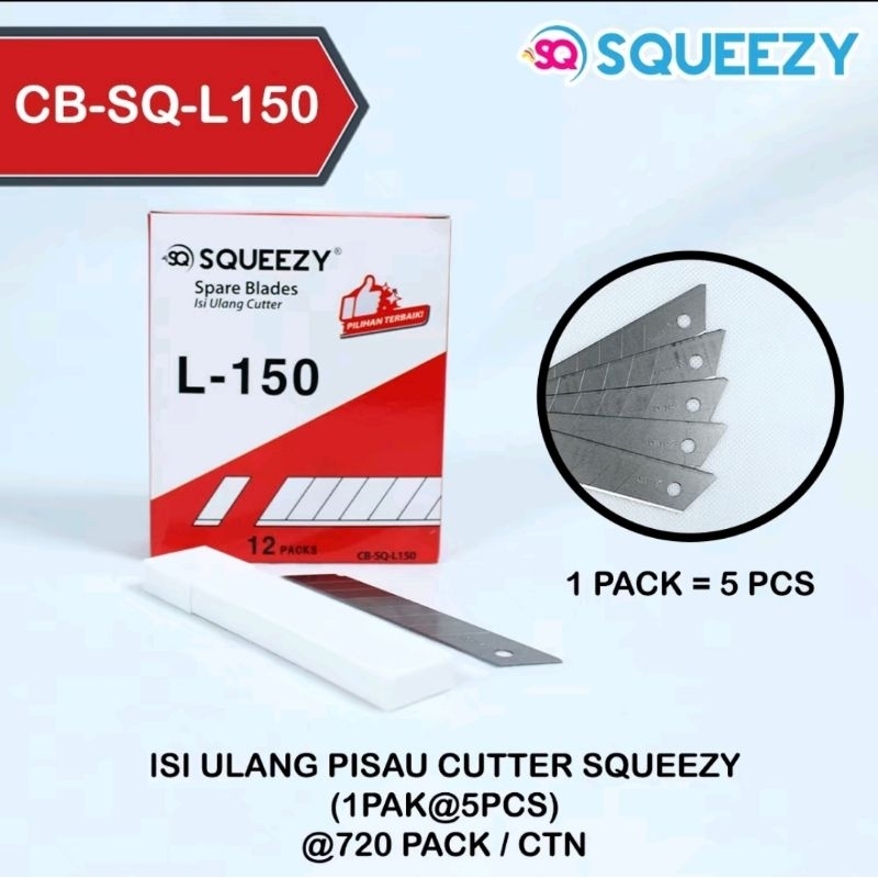 

isi 12 Spare Blades Squeezy/Isi Cutter OR-150/ISI Cutter Besar Tajam/Pisau Ukir