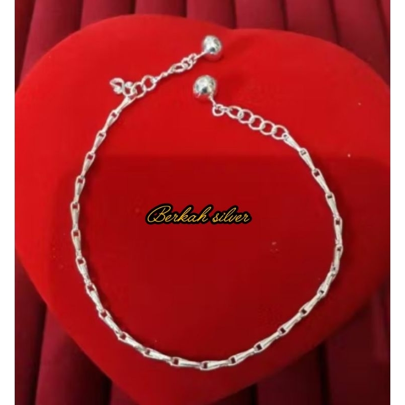 Gelang kaki perak murni padi buntu bayi/anak 5g (kode 25)