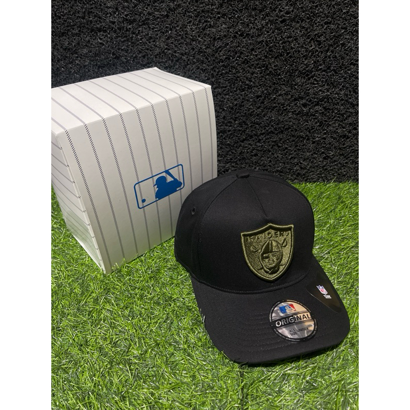 Raiders Full Hijau Army Bahan Hitam Topi Premium