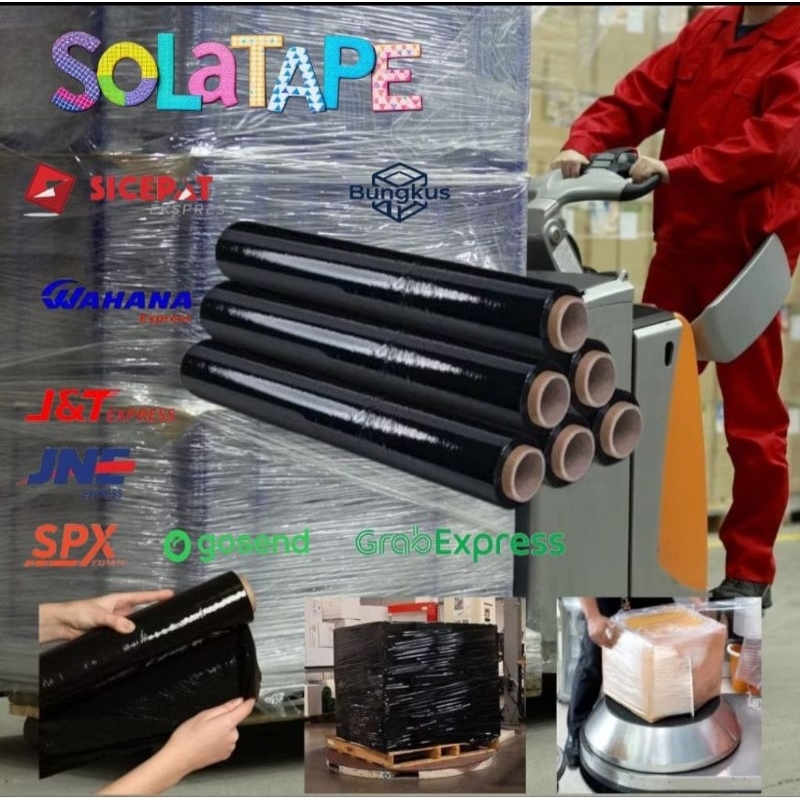 Stretch Film Hitam Bening Plastik Wrapping Plastic Wrap 50 CM
