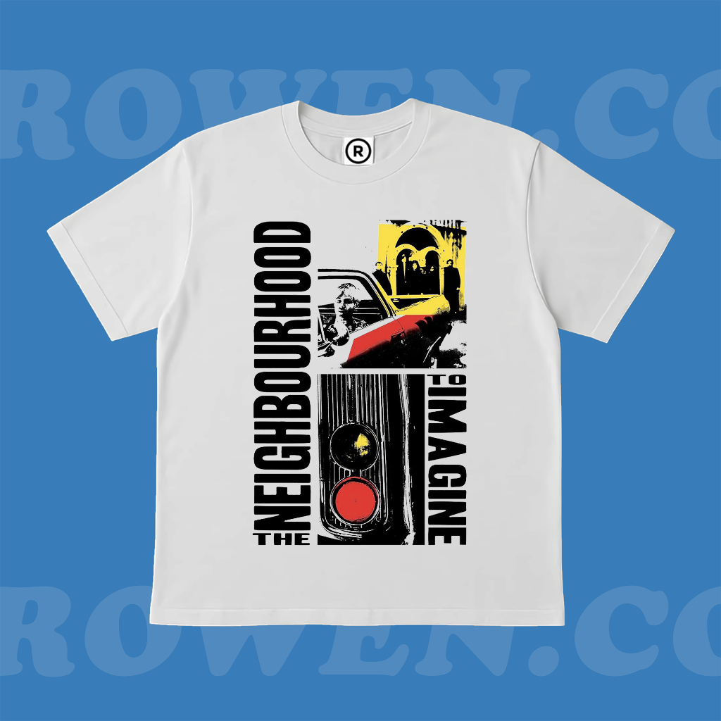 ROWEN.CO | KAOS BAJU THE NEIGHBOURHOOD BAND THE IMAGINE | T-SHIRT OVERSIZE PUTIH STYLE Y2K VINTAGE B