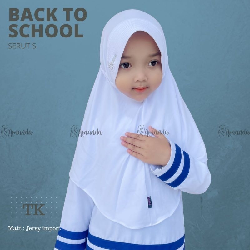 JILBAB SERUT AMANDA KIDS / HIJAB SERUT ANAK TK & SD KELAS 1 / JILBAB ANAK SERUT TK BAHAN JERSEY MERE