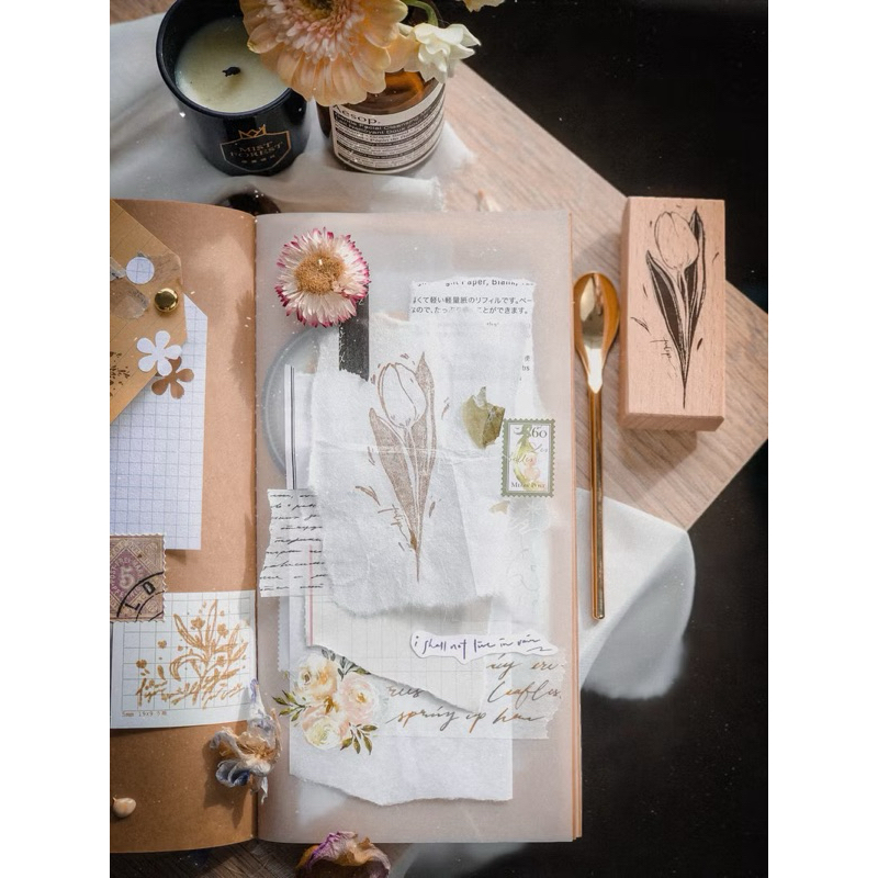 

Botanic Wooden Stamp Tulip by Meow Illustration