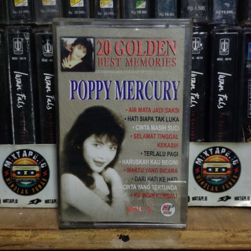 Kaset Pita - Poppy Mercury - 20 Golden Best Memories - Radio Tape - Kaset - Radio - Pemutar Kaset - 