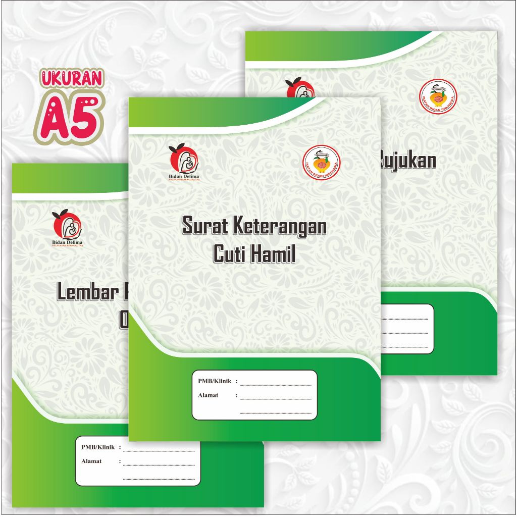 buku kecil bidan A5, buku administrasi bidan PMB, surat permohonan istirahat, surat keterangan sakit